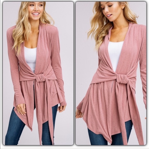 Mauve Burnout Knitted Cardigan - Picture 2 of 4